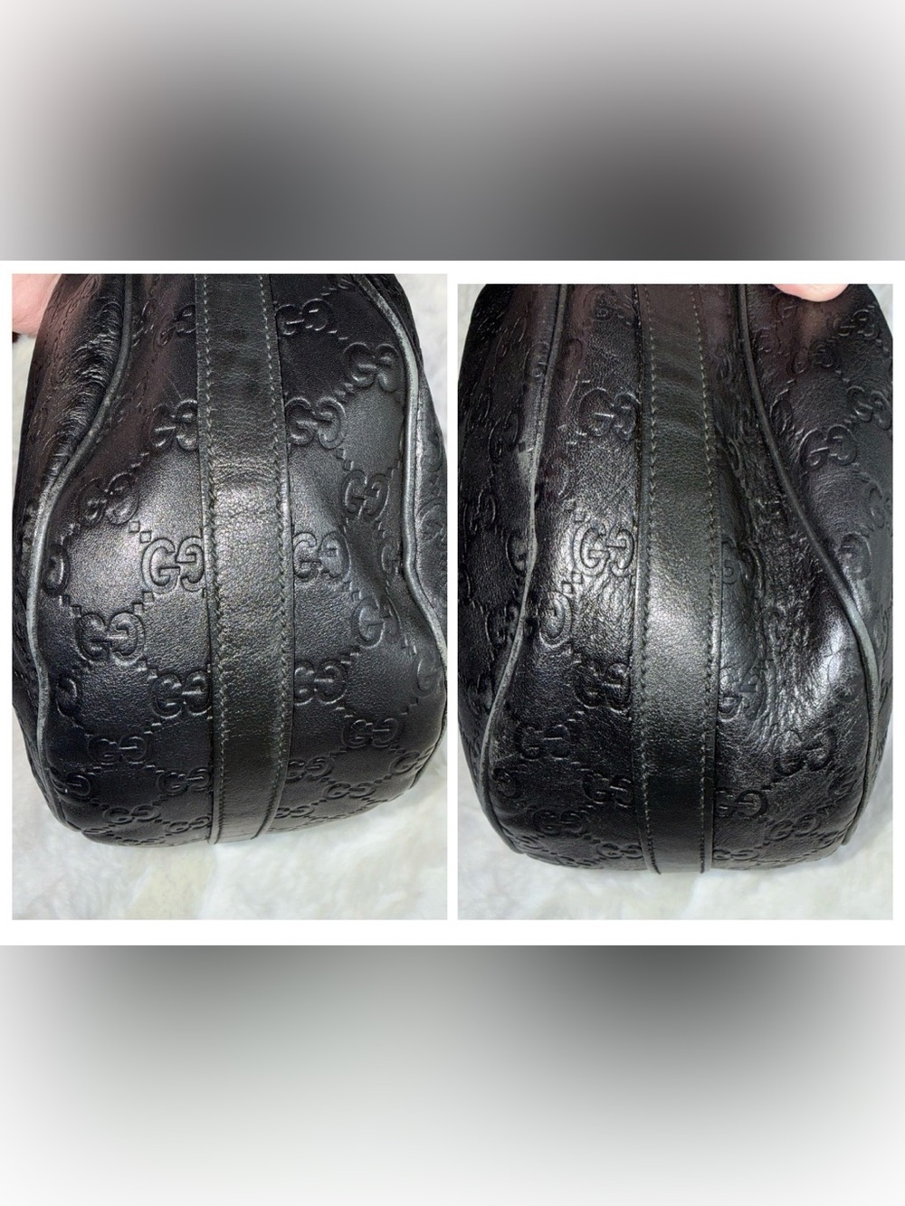 Gucci Black Embossed Leather GG Twins Hobo Bag - Picture 15 of 16